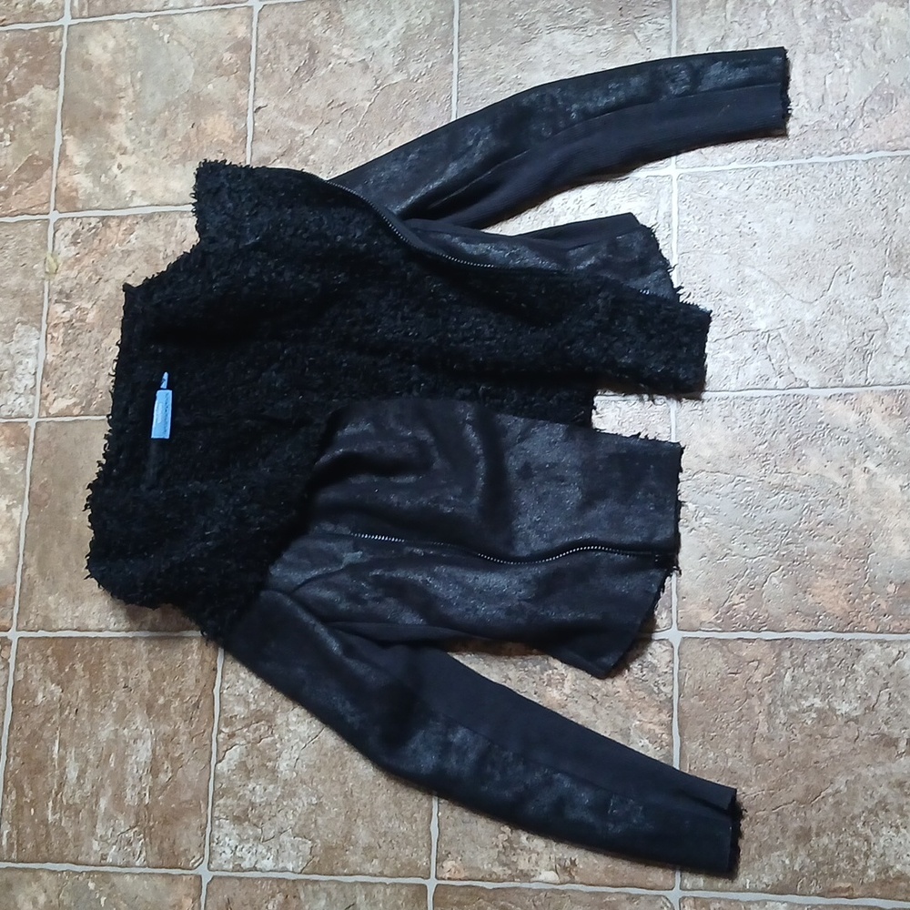 Simply Vera Vera Wang Women's Black Shearling Jacket Size XS